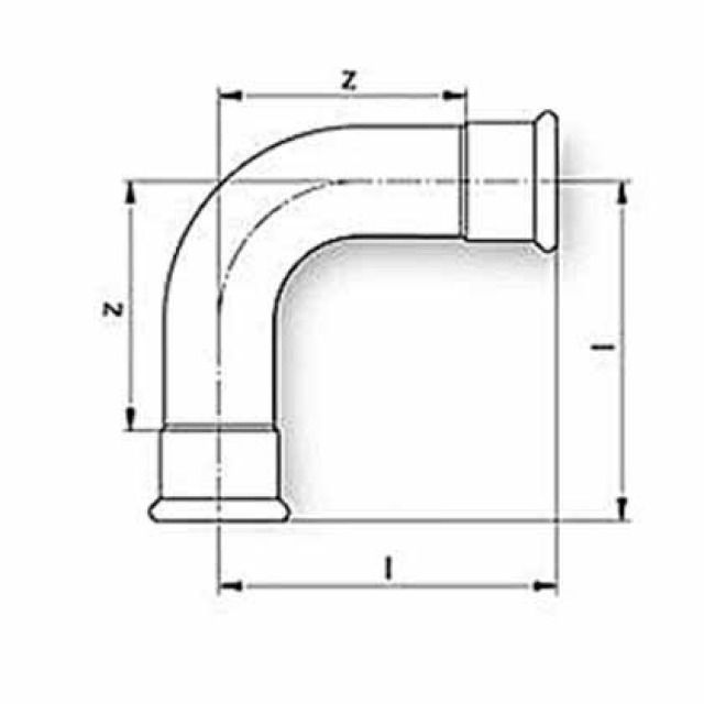 PROFITEC STEELPRESS curva 90°
381054900     54 mm