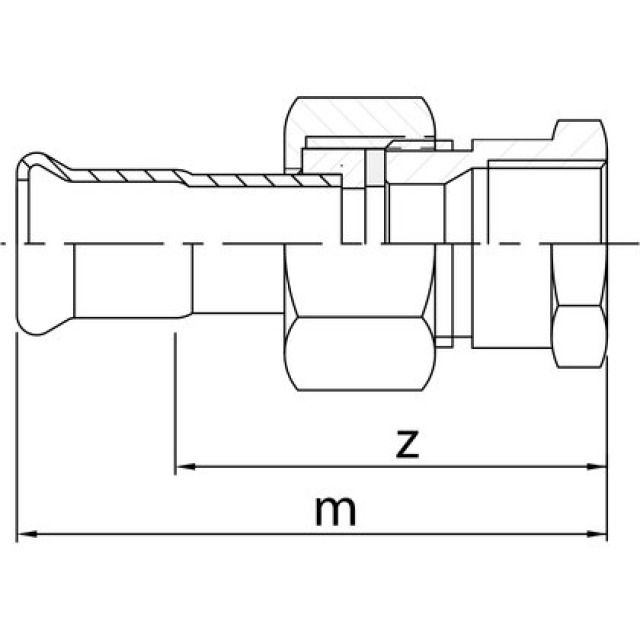 PROFITEC PRESSINOX - FIG. 42
RACCORDO DI PASSAGGIO CON
FILETTATURA F, 3/4" - 18 MM
DADO AVVITABILE INOX
GUARNIZIONE PIATTA