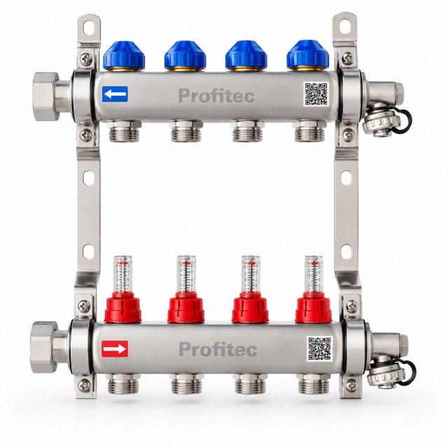 Collettore INOX Profitec 1"
2 part con flussimetro 0-5 l/min
sfiato manuale