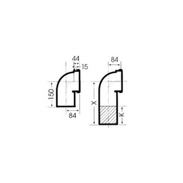 curva WC ghisa L=150 mm
662684 verticale
NW 100