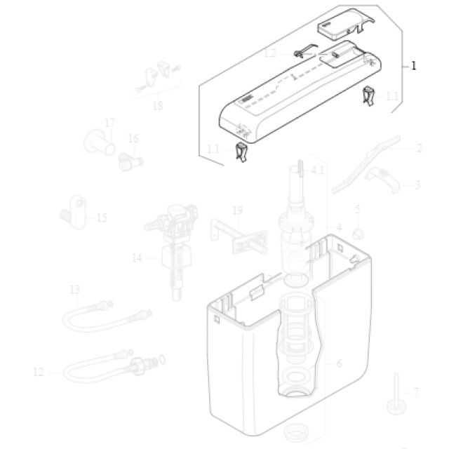 Coperchio per cassetta
con tasto per 128 XXX
Colori: bianco