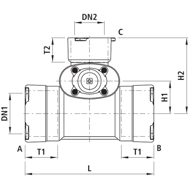 HAWLE combi-T
bicchieri autostagni BAIO 4370
DN 100 100 PN 16