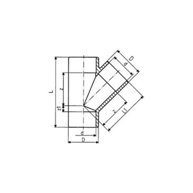 GF PVC tee 45°
721 250 110
50 mm