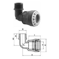 Plasson Serie 1, Angolo di inserimento 90° con filettatura maschio 1085