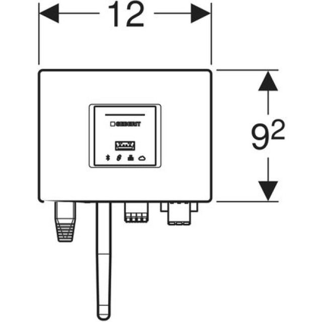 Geberit Gateway zur
Datenübertragung zw. Geberit
Connect Endgeräten und einem
Gebäudeautomationssystem
über BACnet/IP, Bluetooth
Antenne für WLAN u. Bluetooth - Low Energy
25W, 110-240V AC, IPX4
Umgebungstemp. 0-40°C
