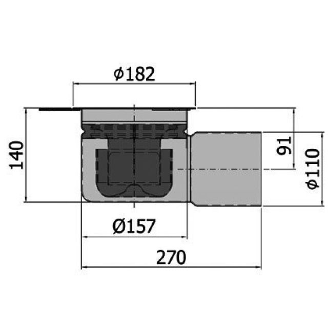 ACO BODENAB. WAAGR. MEHRT INOX
416401 MIT HALTERAND DN 70