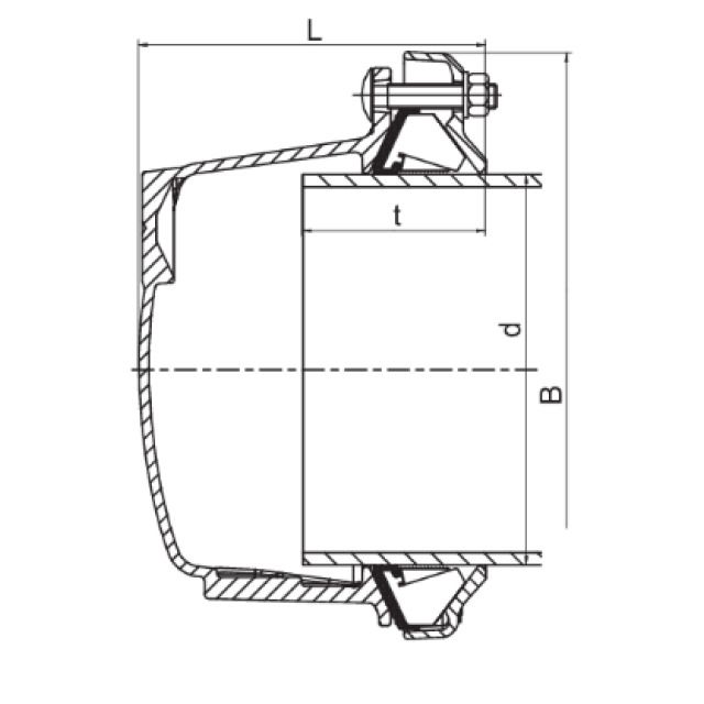 FRIAGRIP ENDKAPPE MIT IG
670311  DN 40  2"  EPDM
43,5 - 63.5 MM