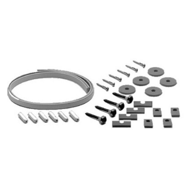 ISO-SET-HAFNER d'isolazione
acustica per tutti armadietti
da bagno, 2 nastri autoadesivi
in gomma 70 cm, 6 viti
13 ranelle in gomma, 6 bussole
in gomma, 2 viti con - isolazione acustica
Colori: senza colore