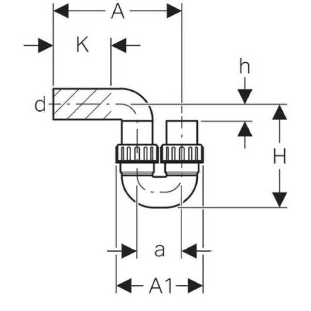 GEBERIT sifoni con dadi
colletti di fissaggio 365.730
d 75