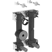 GIS Set lavabo per rubinetto monoforo con un allacciamento idrico per contatore dell'acqua e un allacciamento idrico con valvola d'intercettazione ad incasso JRG LegioStop® e raccordo a T 90°