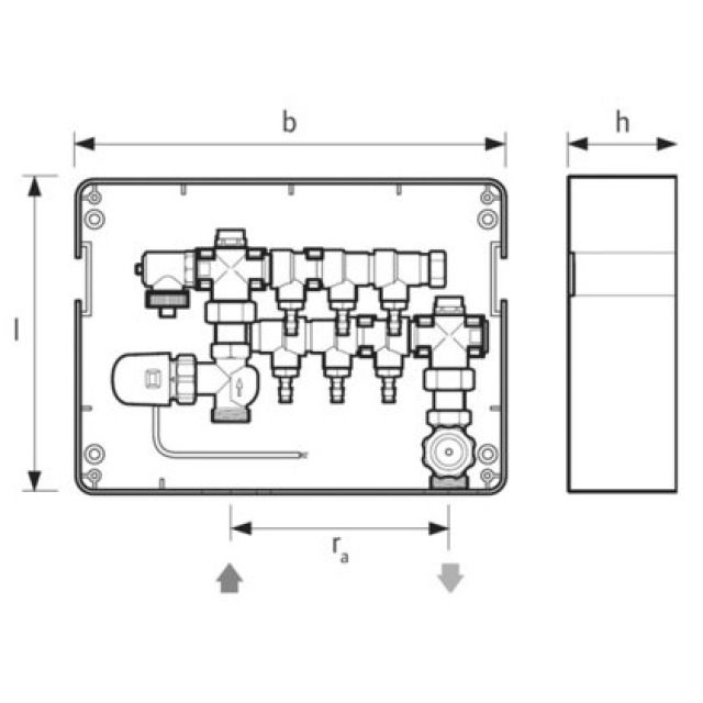 MINITEC box raccordi per 2 HK
per installazione a incasso