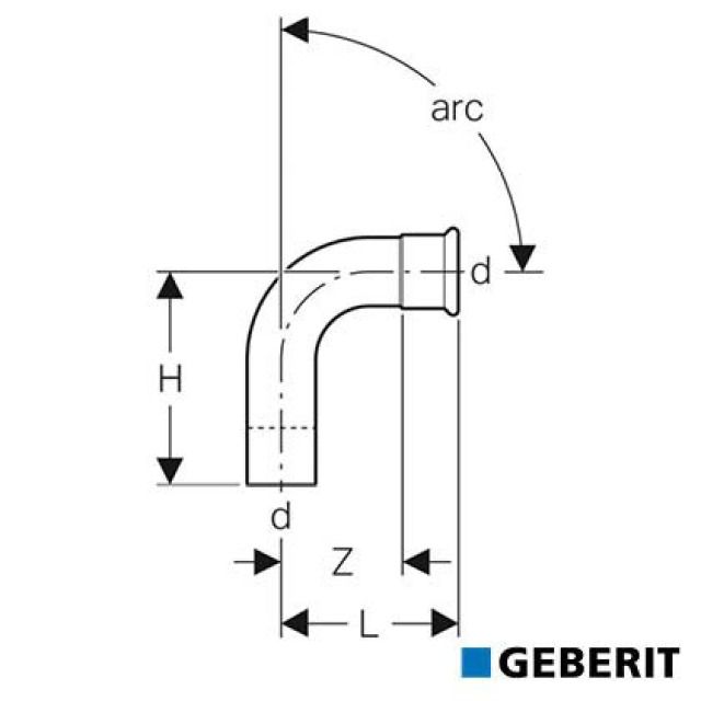 Geberit Mapress Therm
Curva con term maschio
arc=90°, d=35