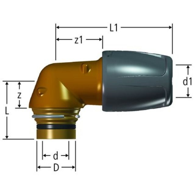 Collegamento a innesto RN
a gomito d16, Optiflex-Profix
per distrib. Optiflex 85156.21