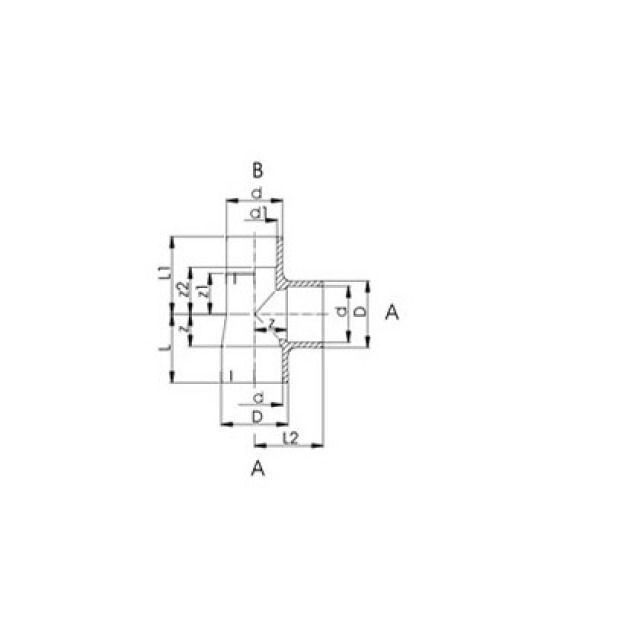 GF PVC tee 90°PRO-FIT
721 200 310
50 - 40 - 16 mm