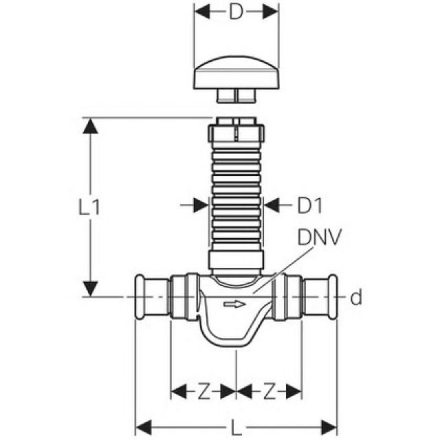 MAPRESS rubinetto d'arresto
ad incasso 94904
22 mm