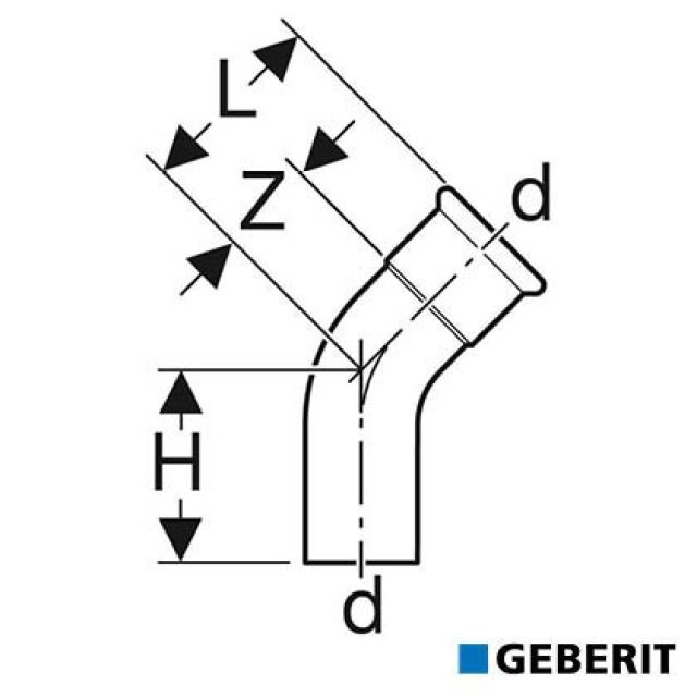 Geberit Mapress Therm
Curva con term maschio
arc=45°, d=28