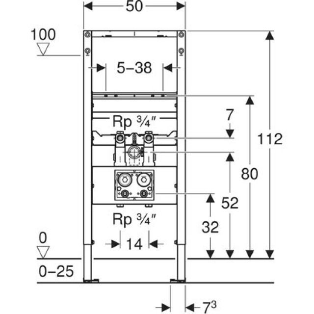 Geberit Duofix Element WT 112
Standarmatur mit zwei
Wasserzählerstrecken kompakt
UP-Absperrventil JRG LegioStop
mit zwei Anschluss-T-Stücken