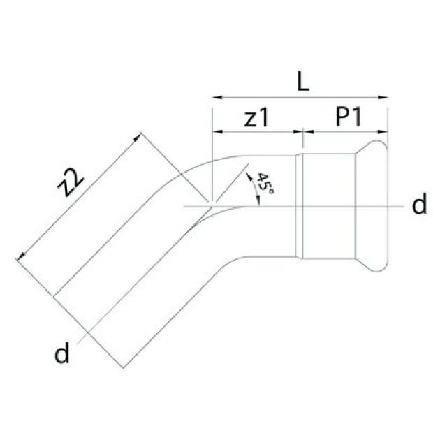 Profitec PressSteel
Press-Einsteckbogen 45° 88.9mm