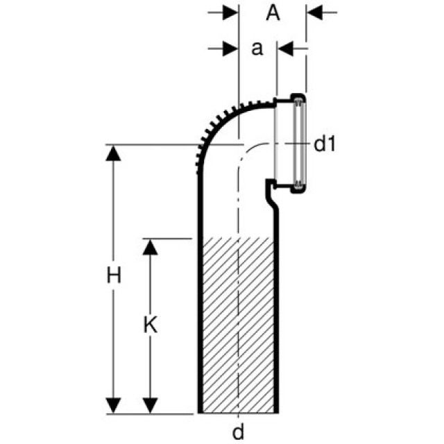 GEBERIT SILENT curva 90° corta
vaso WC sos 310.881 d 110 - 90