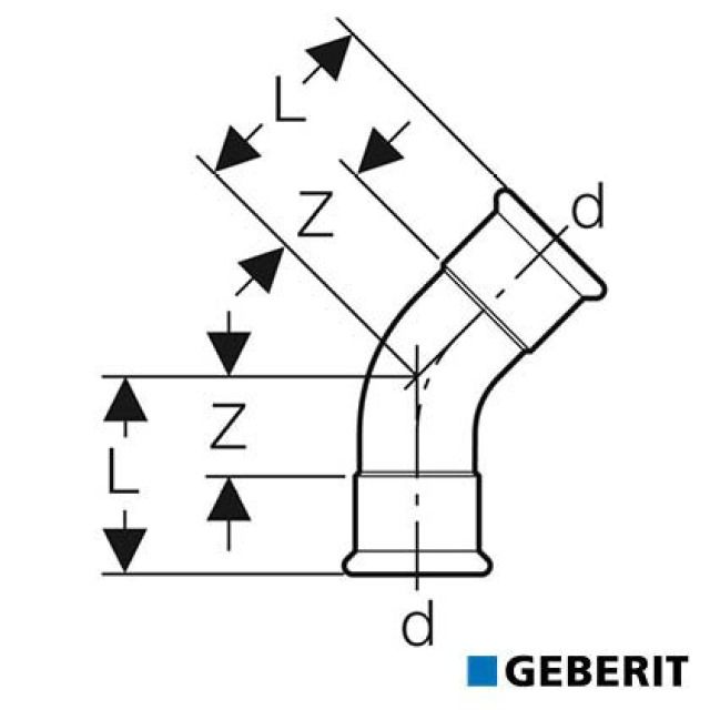 Geberit Mapress Therm
Curva : arc=45°, d=42