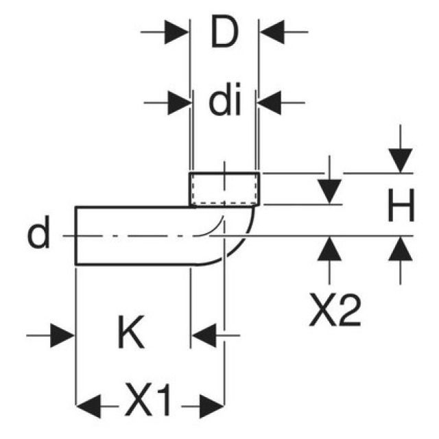 GEBERIT curva 88.5° vaso WC
a pavimento 367.880   d 110