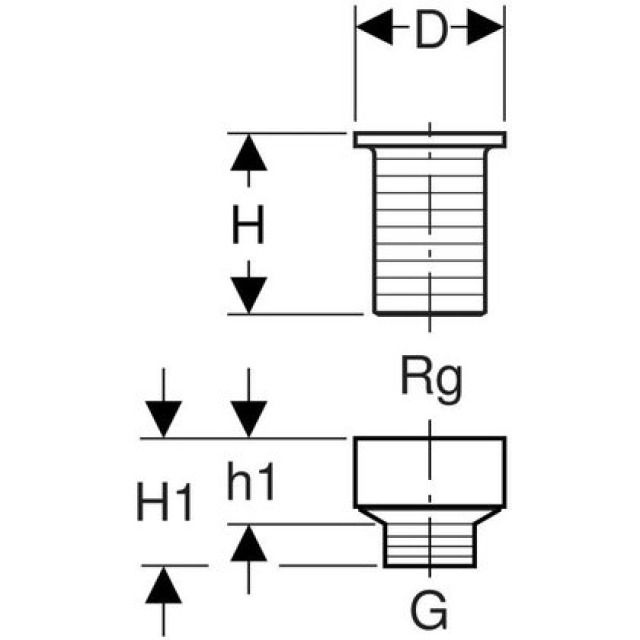 GEBERIT piletta di scarico
filetto tondo nero 352.325
d 52 x 1/6" - 1"1/4"
