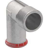 Gomito misto 90° Mapress acciaio-C con filetto maschio