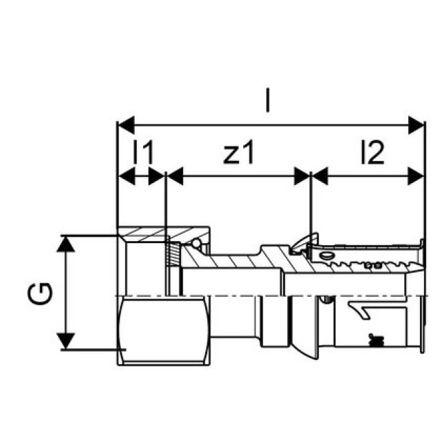 GF Uponor S-Press
Diritto girello femm 16-G3/4"SN
