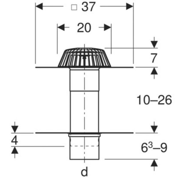 Imb.d'entrata acq.piov. 90 MM
358.024 con lamiere di colleg.
e colleg. alla barriera vapore