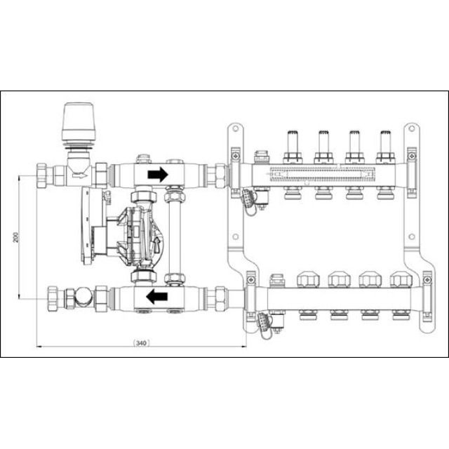 Festwert-Regelset F36
vertikal mit Pumpe Wilo PARA
15/6-43/SC 130