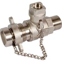 Valvola di riempimento e scarico Royal per riscaldamento con tappo a chiave quadra e catena