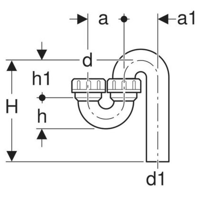 GEBERIT SIFON SENKRECHT/SENKR.
152.041 SCHWARZ     50 / 56 MM