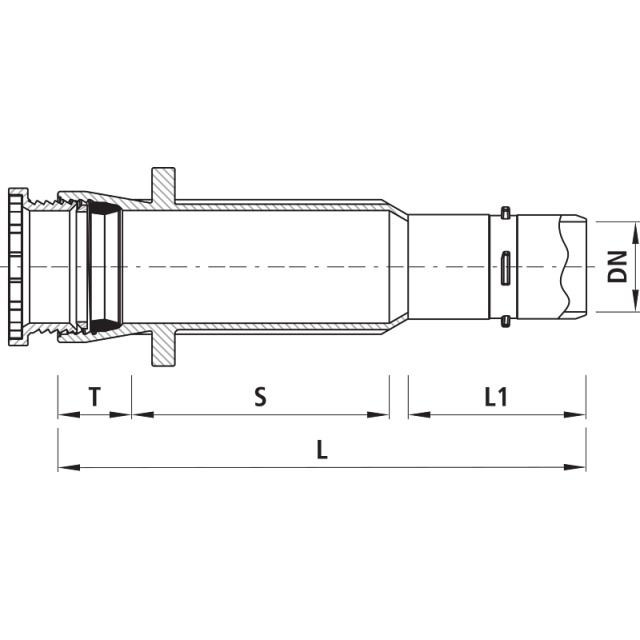 HAWLE pezzo di montaggio
scorrevole a vite BAIO 5344
DN 300 PN 16
