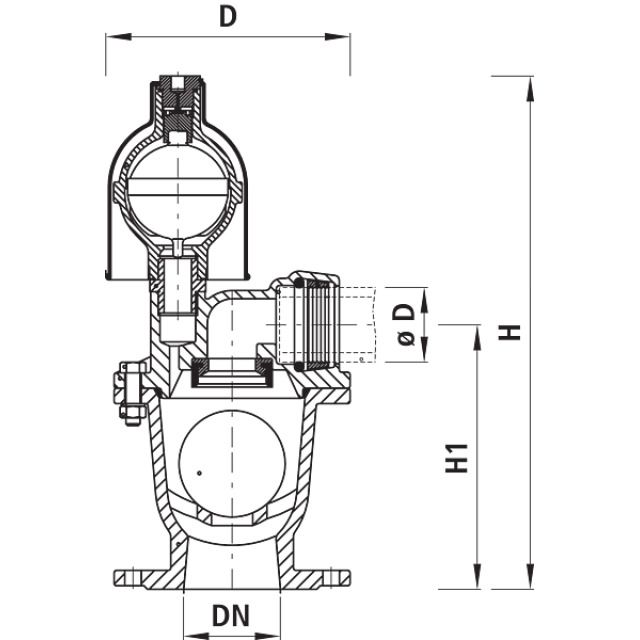 HAWLE BE- UND ENTLÜFTUNGSVENTIL
9830  DN100   PN16  1 - 16 BAR