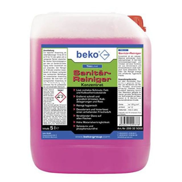 BEKO TECLINE SANITÄR-REINIGER
KONZENTRAT 5 LITER KANISTER
299 32 5000