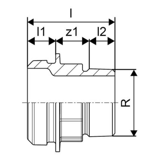 GF Uponor RS
RS Adattatore maschio R2 1/2"MT-RS2