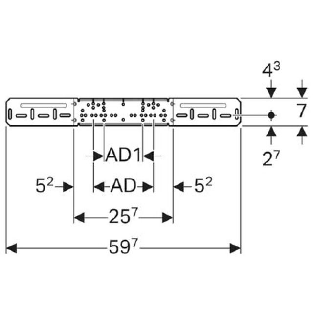 PFIT placca montaggio rientr.
doppia 650.732