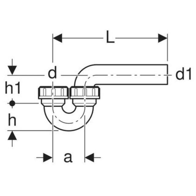 GEBERIT SIFON SENKRECHT/WAA
152.043 SCHWARZ     50 / 56 MM
