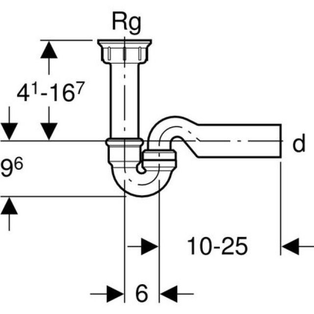 GEBERIT sifone
verticale/orizzontale 152.320
d 56
