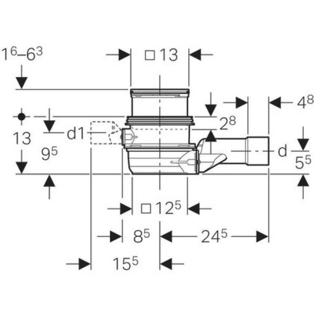 GEBERIT Sifone a pavim VARINO
388.020               56/63 MM
Orizzontale