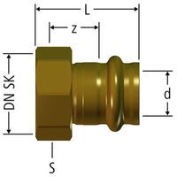 Accoppiamento rapido con dado Optipress-Aquaplus, 86113