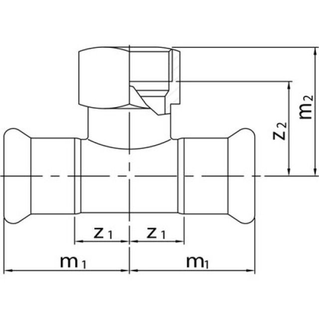 PROFITEC PRESSINOX - FIG. 12
TEE CON PARTENZA FILETTATA F
42 - 3/4" - 42 MM
