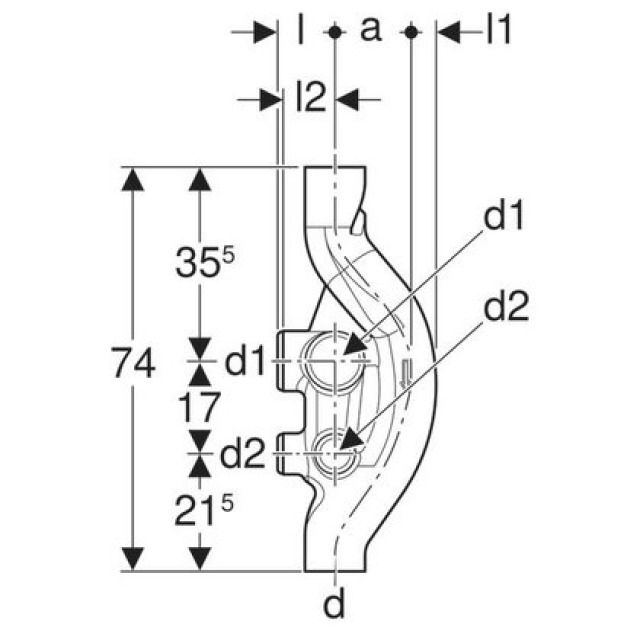 GEBERIT-SOVENT-MISCHFORMSTUECK
367.614  O. BOHRUNG     110 MM