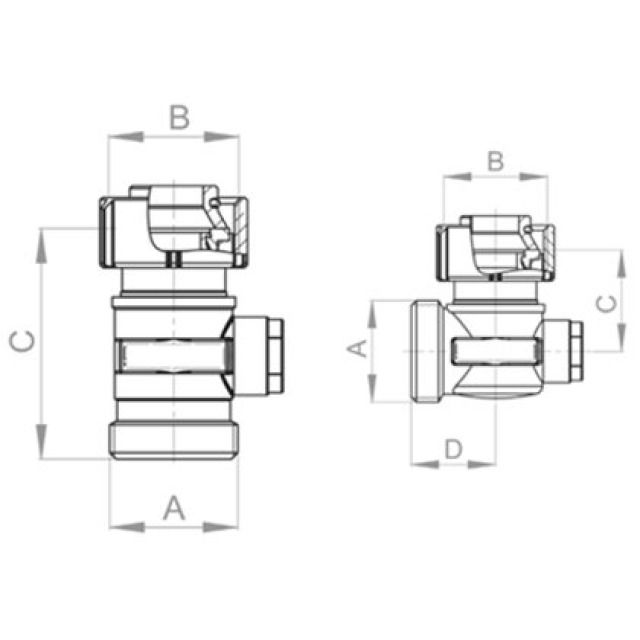 KUGELHAHN 3/4"AGx3/4" ÜwM
ECK
EUROKONUS VERNICKELT