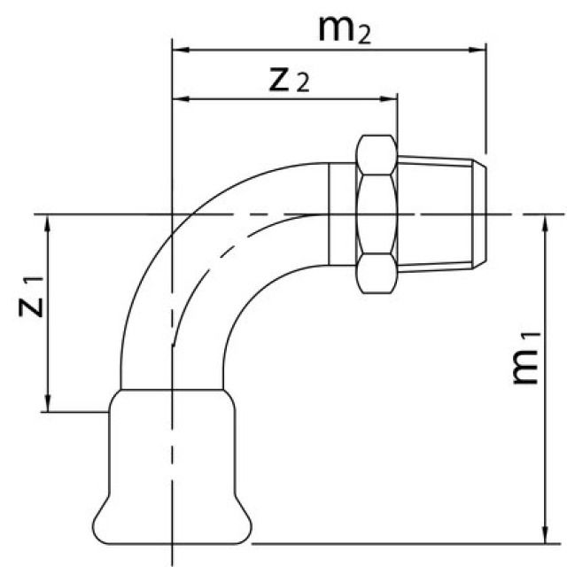 PROFITEC PRESSINOX - FIG. 39
CURVA 90° CON FILETTATURA M
3/4" - 18 MM