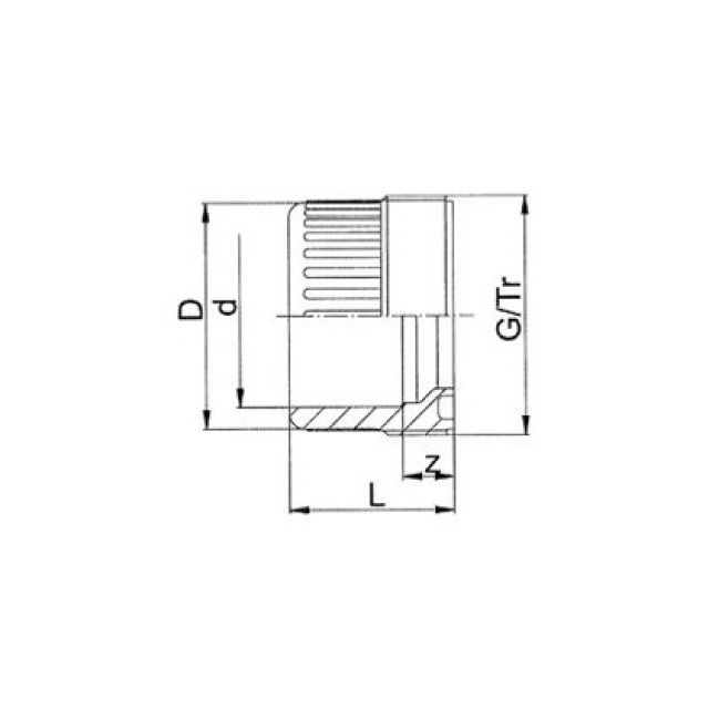 GF PVC pezzo filettato
721 640 111
63 mm