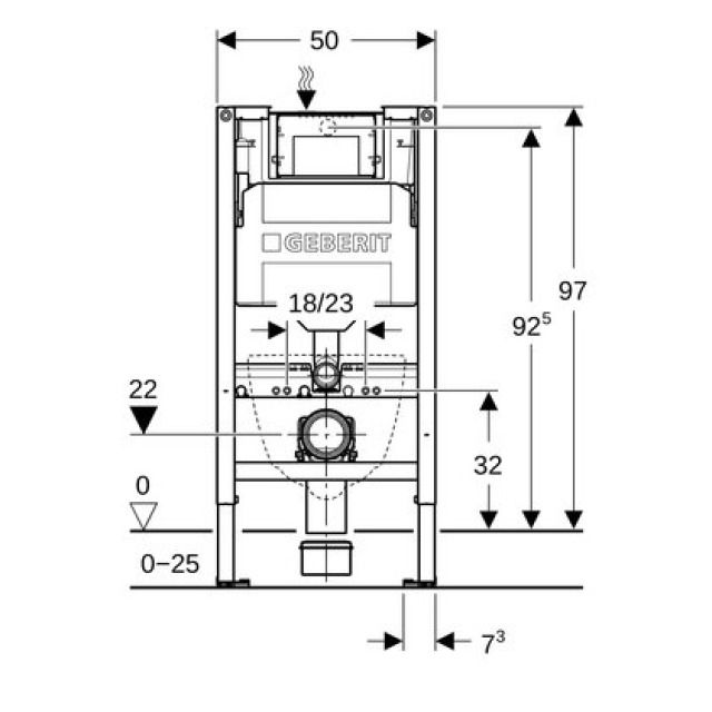 Geberit Duofix Element für
Kinder- und Kleinkinder-Wand-
WC, 97 cm, mit Sigma
Unterputzspülkasten 12 cm