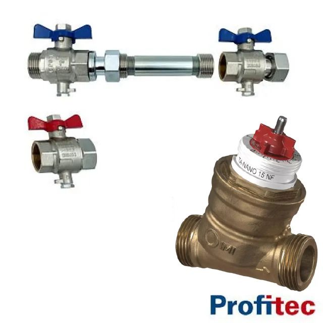 Baugruppe FBH Swiss Finish
Horizontal 3/4" IG, 110/130mm
IMI TA-NANO Lineares PIBCV-Ventil
STD DN20 NF MM PN25 600KPA G1" AG
(197-1210 L/H), ohne Messnippel
