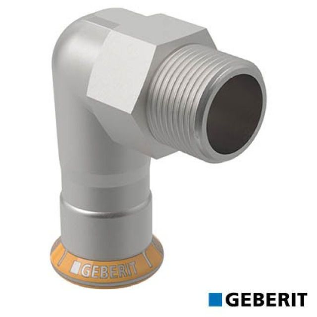 Geberit Mapress Therm
Gomito di transizione 90° con
filetto maschio: d=15, R=1/2"