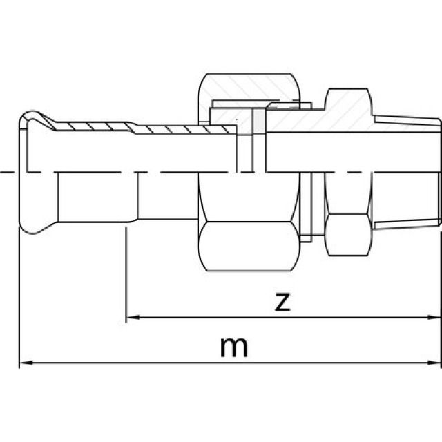 PROFITEC PRESSINOX - FIG. 41
RACCORDO DI PASSAGGIO CON
FILETTATURA M, 1/2" - 18 MM
DADO AVVITABILE INOX
GUARNIZIONE PIATTA